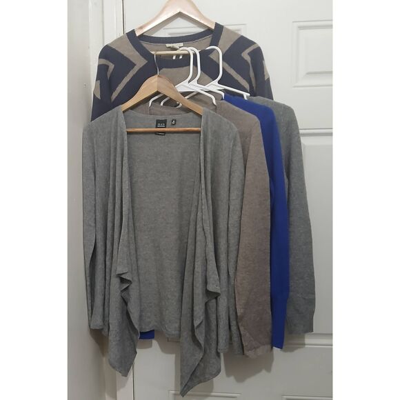 White Warren halogen saks womens medium 100% cashmere 2ply sweater lot of 5 - Picture 1 of 6